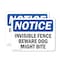 Signmission Invisible Fence Beware Dog Might Bite OSHA Notice Sign, Vinyl Decal, 10in W x 7in L, 2PK OS-2PACK-NS-D-710-L-13717 - alternate 1